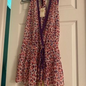 New Ramy Brook Donica printed ruffle dress SP